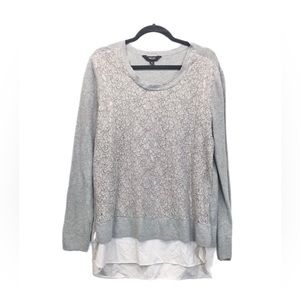 Simply Vera Vera Wang Top Women’s XL Gray Long Sleeve Sweater Pullover Blouse.‎